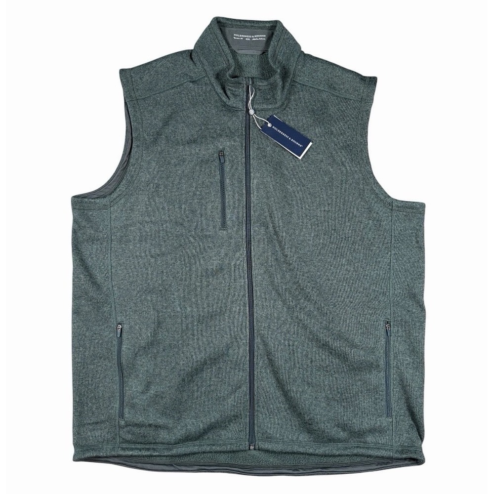 Holderness & Bourne Ashby Full Zip Fleece Jacket Vest Size 2XL NWT Olive Golf